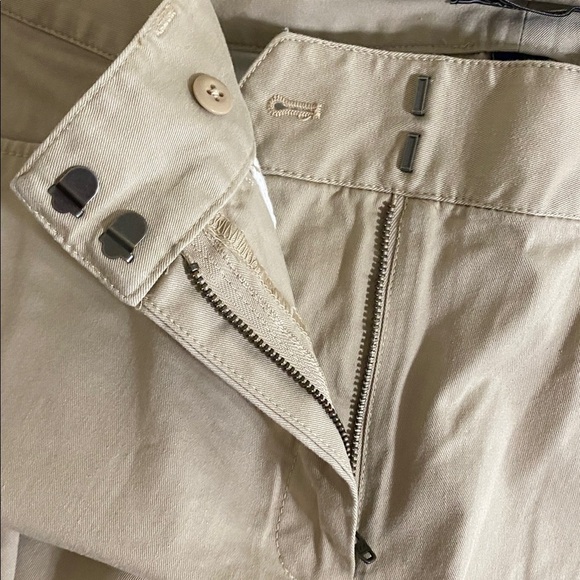 Lands' End Khaki Trousers mid rise wide leg women 10 casual office retro school - Picture 7 of 8